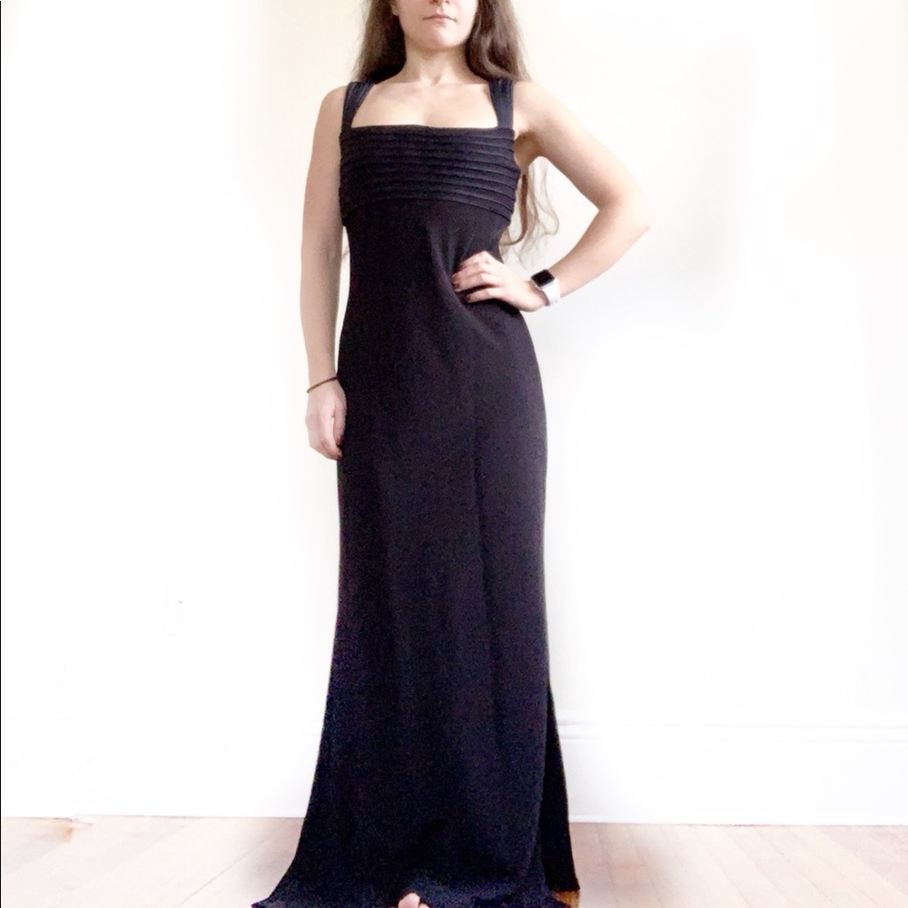 Tadashi Shoji Black Side Slit Evening Gown NWOT
